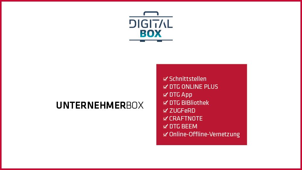 DTG DigitalBox: Tools der UnternehmerBox